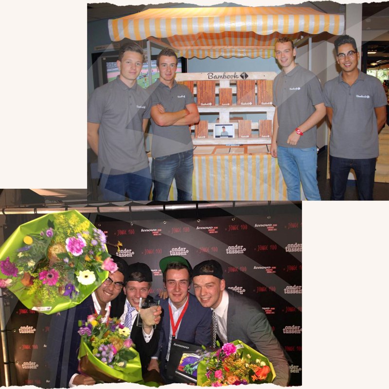 Bambook founders at the start of the company. Winning a their first and selling Bambooks at their university