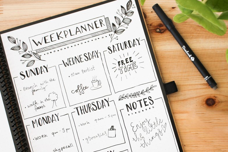 Weekly spread bullet journal bambook