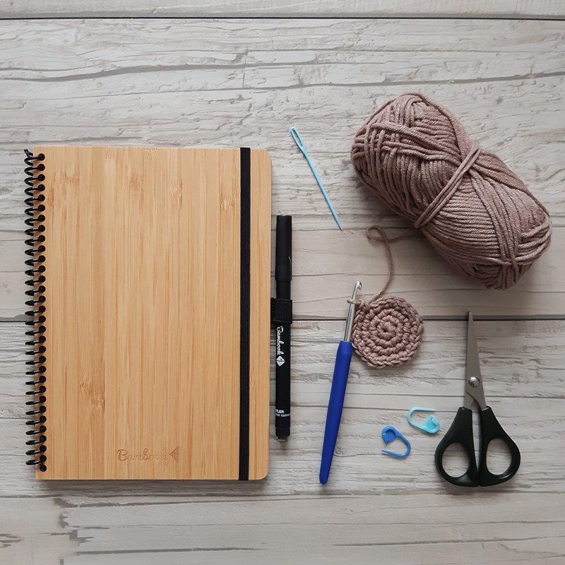 Crochet bambook notebook 