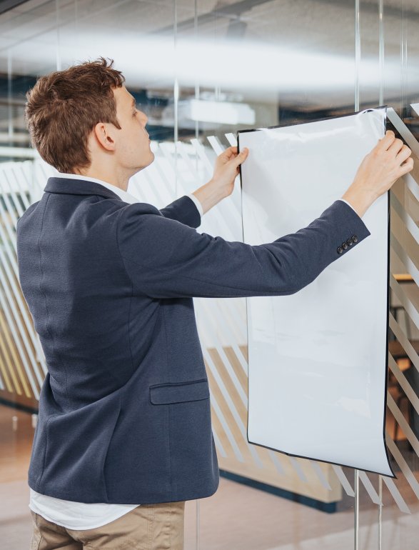 Stick-on on glass wall