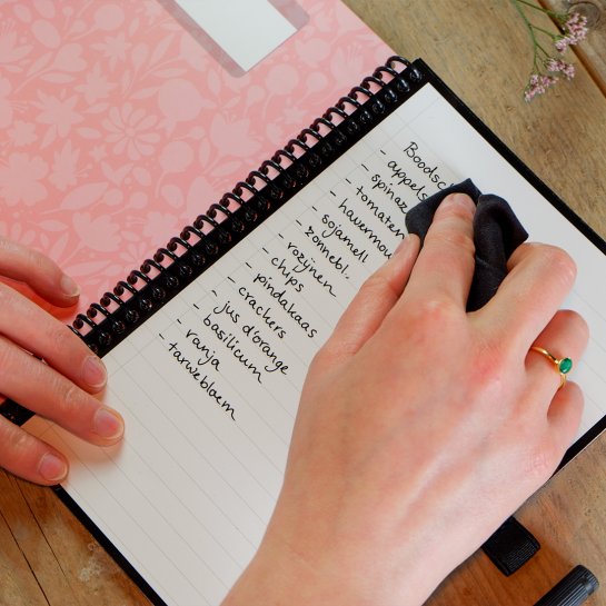 Bambook erasable notebook wiping