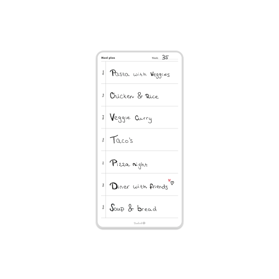 Sticky Meal Planner