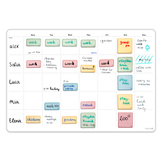 Sticky Whiteboard Family Weekplanner
