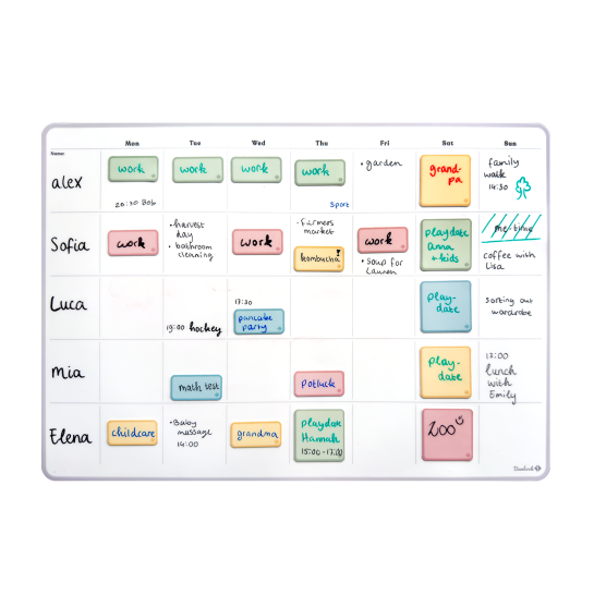 Sticky Whiteboard Family Weekplanner